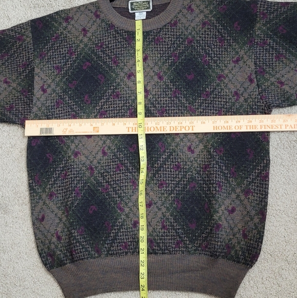Vintage Grandpa Britches Georgetowne Mens Sweater L Holiday Ski 100% Wool - Picture 7 of 8